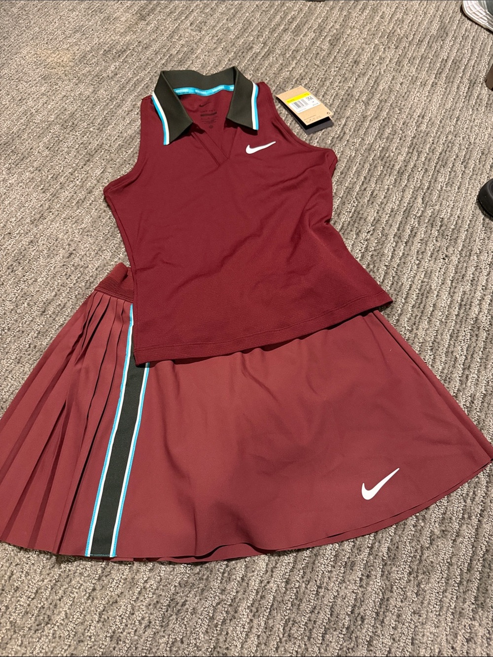Nike Paris Court Dri-Fit Slam Tennis Skirt and Matching Tennis Tank Top